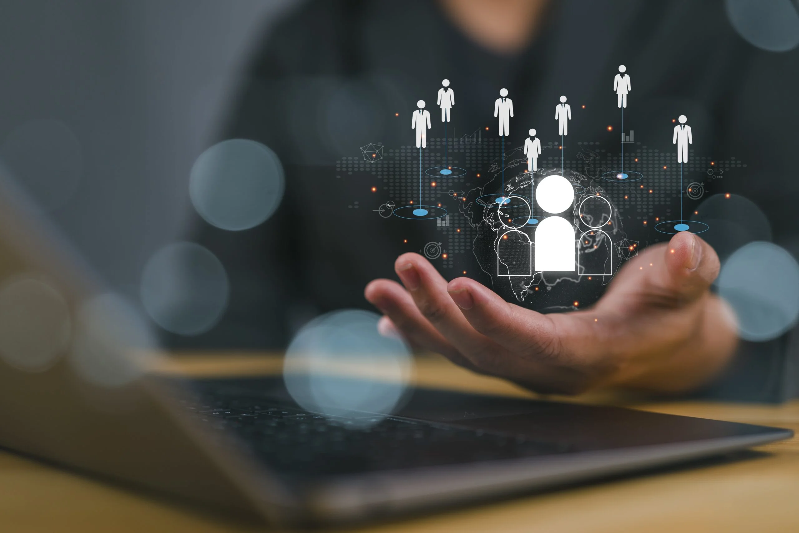 HR professional reviewing candidate profiles — KORE1 human resources staffing solutions